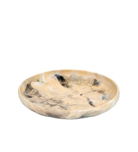 Handmade Brown and White Resin Serving Plate Large Decorative Resin Dish for Kitchen Dining <b>Table</b> Modern Design Resin Plate - Product Image 1