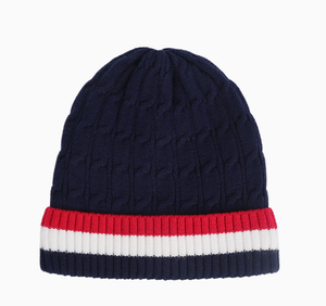 New Winter Breathable Ribbed Knit <b>Beanie</b> with Classic 3-Color Panel Fleece-<b>Lined</b> Thickened Insulated Unisex Hat - Product Image 2