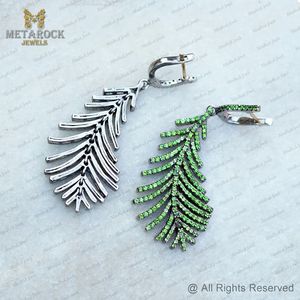 Pendientes de Plata 925 con Diopsido Cromado Oxidado y Cierre de Aro, Joyería Fina al por Mayor - Product Image 5