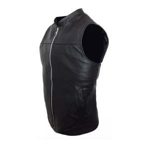 Chaleco de Cuero Genuino Casual para Hombre de Alta Calidad, Chaleco de Invierno Cómodo Hecho a Medida, Chaleco y Chaqueta de Moda para Motociclistas al por Mayor - Product Image 2