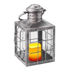 Lanterne à bougie en métal galvanisé style ferme avec poignée, support de bougie décoratif pour table ou à suspendre, pour l'intérieur et l'extérieur, pour le jardin - Product Image 1