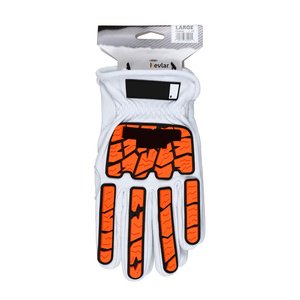 Mechanics <b>Gloves</b> Goatskin Leather <b>Drivers</b> Work Tire Tread TPR Back Fingers Thumb Kevlar Cut Resistant Liner Heat Resistance - Product Image 2