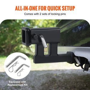 Estensione per Gancio di Traino da 1 1/4" a 2" con Alzata/Abbassamento di 4" e Lunghezza di 6 1/2" per Rimorchi - Product Image 5