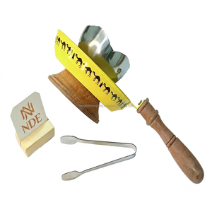 Aromatic Durable Hand-made Stainless Steel <b>Bakhoor</b> Burner Acacia Wood Handle <b>Oud</b> Scent Tray Indian Incense - Product Image 1