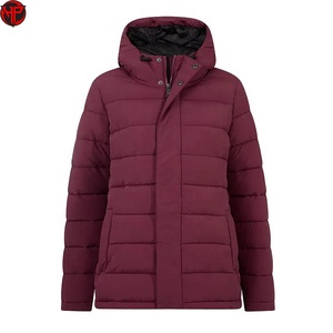 Chaqueta acolchada para mujer con capucha y cremallera, abrigo de invierno impermeable y cortavientos, ropa exterior informal, chaqueta acolchada tipo burbuja para mujer. - Product Image 2