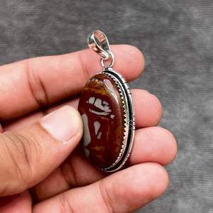 Collar de Plata de Ley 925 con Colgante de Jaspe Noreena Hecho a Mano, Joyería de Piedra Natural, Collar para Mujer, Regalo - Product Image 4