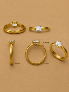 แหวนหมั้นเพชรเม็ดเดี่ยวทรงคุชชั่น 1 กะรัต ทอง 14K เพชรเพาะเลี้ยง ได้รับการรับรองจาก IGI แหวนแต่งงาน - Product Image 4