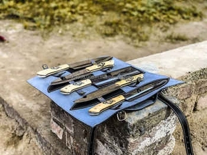 Ensemble de couteaux de cuisine professionnels très demandés, 5 pièces, couteau de chef en acier Damas avec manche en bois, commande minimum de 10 pièces - Product Image 2