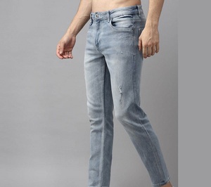 Jeans en denim slim pour hommes, sur mesure, fabriqués en usine, collection printemps-automne, vente en gros, pantalons déchirés pour hommes et garçons - Product Image 5