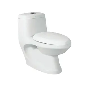 Hoogste Kwaliteit Groothandelsprijs Sanitair Luxe Witte Keramische Vloer Gemonteerde Wc Wc-Bril Uit Één Stuk Waterkast Toilet
