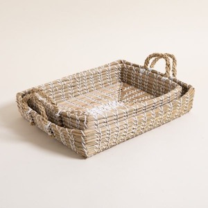 King Craft Viet Woven Tray asket <b>Rectangular</b> Straw Water Hyacinth <b>Storage</b> <b>Basket</b> Wicker Box Made in Vietnam - Product Image 5
