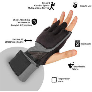 Gants intérieurs sans doigts rembourrés en gel, bandages de main pour la boxe, le MMA, le Muay Thai, le kickboxing, entraînement, soutien du poignet, légers et respirants - Product Image 3