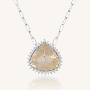 Colgante de Cuarzo Rutilado y Circonita Cúbica en Plata de Ley 92.5 KLSP-50603 - Product Image 1