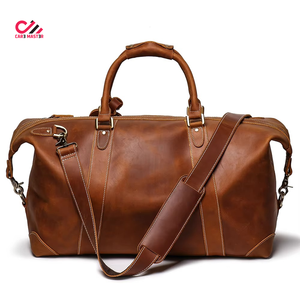 CARE MASTER Genuine Leather Vintage Travel Duffel Bag Rectangular Soft Shell With Rivet Design Buckle Closure Unisex - Product Image 4