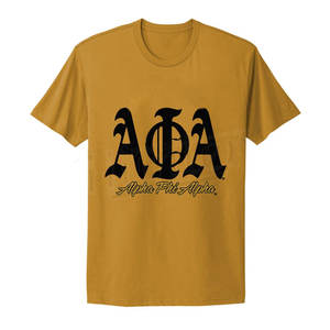 Camiseta con Letras Griegas Personalizada al por Mayor, Camiseta Hip Hop para Hombre, 100% Algodón, Cuello Redondo, Corte Regular, Estilo Casual - Product Image 1