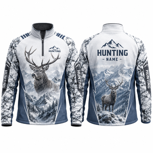 Chaqueta de Caza Soft Shell para Hombre, Manga Larga, Estampada, Transpirable, para Invierno, Uso en Exteriores, Tela de Poliéster, Diseño de Ciervo de Montaña - Product Image 1