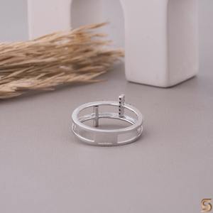 Anillo Cruzado de Moissanita Negra, Plata de Ley 925, Doble Banda, Anillo Minimalista de Fe, Joyería Religiosa, Satani Brothers - Product Image 3