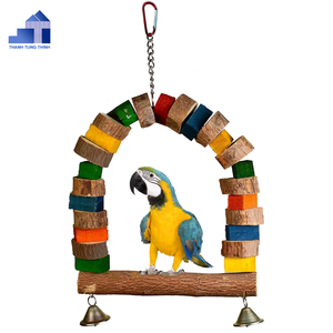 Jouet pour oiseaux en bois Vietaquaticwood, spirale en bois naturel avec corde pour perroquets, utilisation intérieure/extérieure, durable, écologique, design simple - Product Image 3