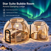 Suite Glamping Aurora Star : Dôme en PC résistant au froid avec LED à intensité variable pour station hivernale