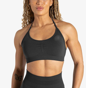 Soutiens-gorge de sport pour femmes à col en V, design torsadé sur le devant, dos croisé, pour le yoga et l'entraînement en salle de sport - Product Image 1