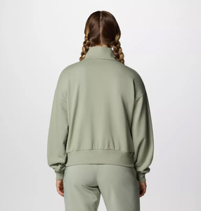 Sweat-shirt surdimensionné à demi-zip pour femme Silk Road, couleur unie, décontracté d'été, imprimé, technique de lavage à l'acide, style streetwear, devant - Product Image 2