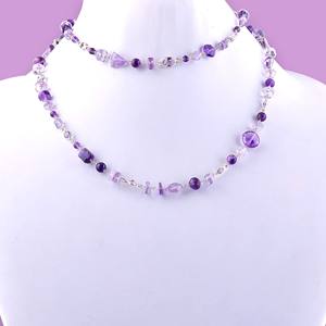 925 perles en argent Sterling chaîne collier Unique 30 pouces améthyste naturelle fait à la main accessoire de mode matériel - Product Image 1