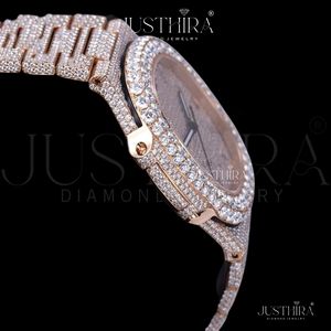 Reloj de Diamantes Moissanite Resistente al Agua Más Vendido para Hombre, Reloj de Pulsera de Lujo con Construcción Duradera Disponible al Mejor Precio - Product Image 3
