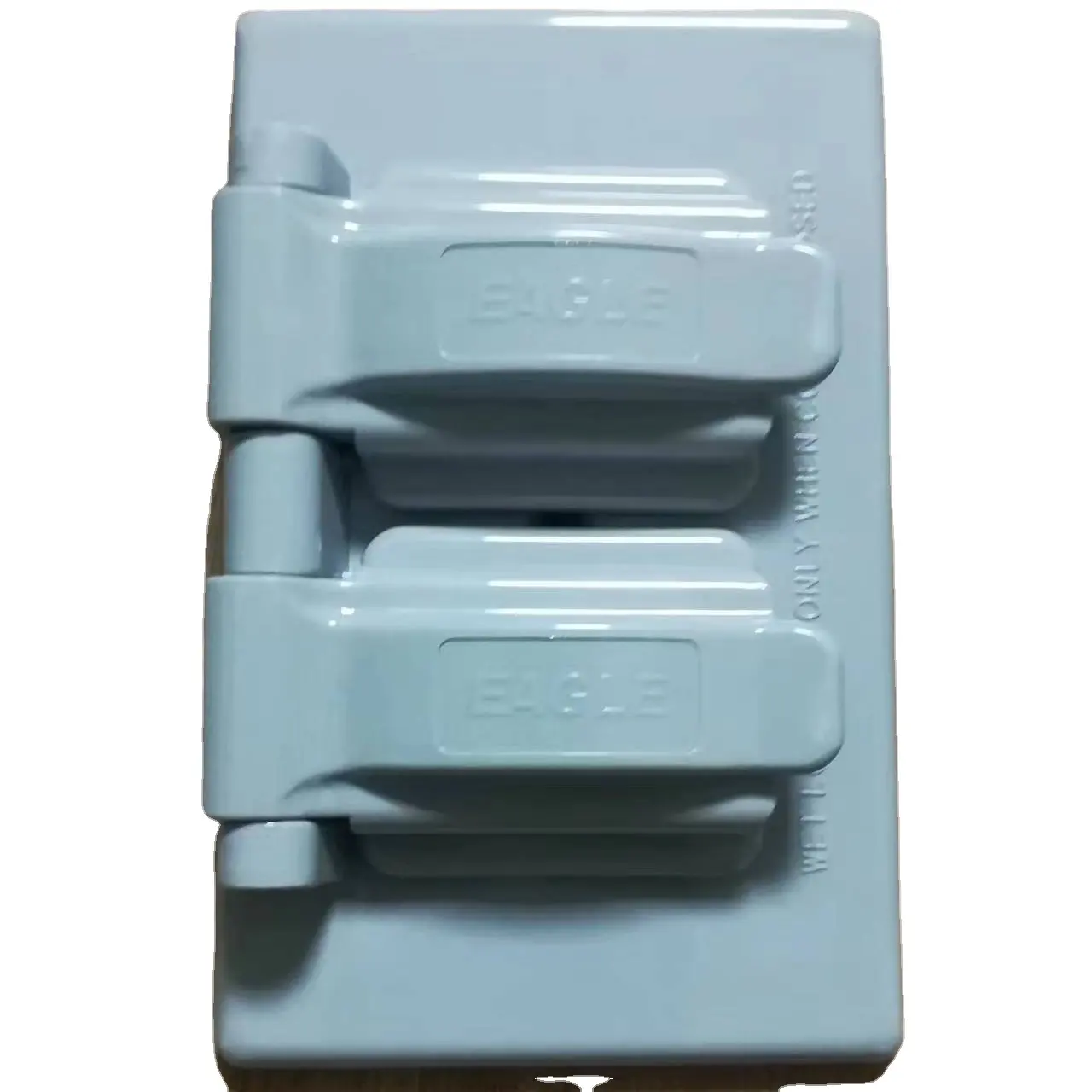 ダブルアウトレット付き耐候性ボックス-灰色のプラスチック製デュプレックスレセプタクルセルフクロージング