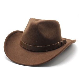 Unisex Olive Green Wool Cowboy <b>Hat</b> with Brown Leather <b>Band</b> 56-58cm Head Circumference for Outdoor Spring Autumn Use 2026 - Product Image 6