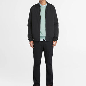 Sports Style Black Bomber <b>Jacket</b> Zipper <b>Long</b> Sleeve <b>Men's</b> Anti-UV Windproof Quick Dry 100% Polyester in Best Quality - Product Image 1