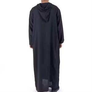 Jubba Árabe con Capucha, Cuello en V, Informal, de Poliéster Transpirable, Corte Holgado, Thobe para Hombres Musulmanes con Mangas Largas, para Todas las Temporadas, Nueva Llegada - Product Image 5