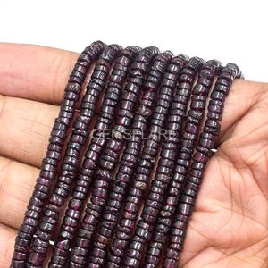 Natural Red Garnet Smooth Heishi Beads Loose Gemstone Beads Strand 4-4.5MM Garnet Beads Aaa Garnet Beads For Jewelry Making Bulk - Product Image 4