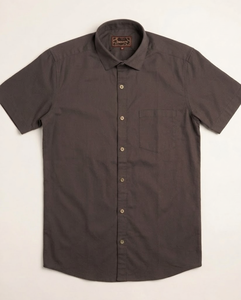 Camisas de Vestir Tejidas de Manga Corta, 100% Algodón, Transpirables e Informales, con Logotipo en la Parte Posterior del Cuello, para Hombre, Marca Enovate - Product Image 1