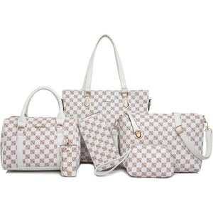 ชุดกระเป๋าถือผ้าแคนวาสสำหรับผู้หญิงทันสมัยพร้อมกระเป๋าสายหนัง PU สะพายไหล่กระเป๋าเครื่องสำอาง - Product Image 1