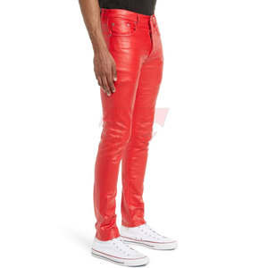 Pantalones de Cuero para Hombre con Diseño de Logotipo Personalizado a Precio Razonable, Casuales, Rectos, Ligeros, de Cintura Alta y Color Sólido - Product Image 4