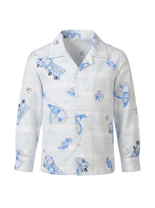 Conjunto de Body de Manga Larga con Estampado de Frutas en Mezcla de Algodón Rosa, Suave, Transpirable y Adorable para Bebés y Niños Pequeños, Unisex, para Toda Temporada - Product Image 1