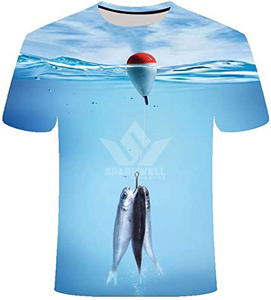 Camiseta Gráfica de Hombre con Diseño de Lobo y Bosque, Manga Corta, Cuello Redondo, Estampado por Sublimación, Corte Regular, Informal, de Poliéster - Product Image 2