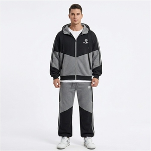Custom Men’s <b>Oversized</b> Geometric Tracksuit | Drop Shoulder Tech-Style Hoodie & <b>Jogger</b> Set - Product Image 6