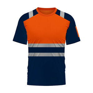 Camiseta de Trabajo de Alta Visibilidad para Construcción, Manga Corta, Invierno, Reflectante, con Cinta Reflectante, Ropa de Seguridad - Product Image 4