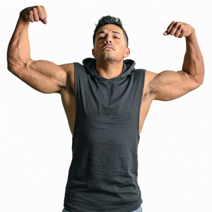 Wholesale Men's Cotton Hooded Tank <b>Top</b> Sleeveless Gym Hoodie Breathable Sweat Absorbing Bodybuilding Muscle Workout Shirt - Product Image 6