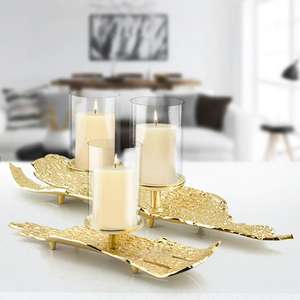 Luxury Metal Flower Candle Holder <b>Set</b> Gold Finish Table Decor for Home Hotel Wedding European Gulf Style - Product Image 3