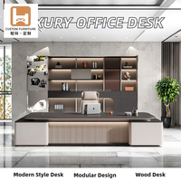 Bureau de bureau moderne haut de gamme pour président/directeur grande table de patron de luxe pour la conception convertible respectueuse de l'environnement