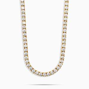 Collier chaîne à maillons ronds brillants en argent sterling plaqué or 18 carats, serti en canal, unisexe, luxe, pour tous les jours - Product Image 2