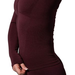 Women's Maroon Full Zip Performance <b>Jacket</b> Long Sleeve Stretch <b>Workout</b> Gym Running Fitness Activewear Lightweight <b>Jacket</b> - Product Image 4