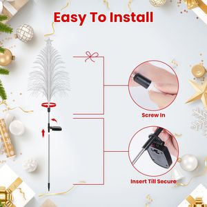 4 Pack Solar-powered 7-Color Gradient <b>LED</b> Cedar <b>Tree</b> Star Garden Stake <b>Lights</b> IP44 Waterproof Christmas <b>Lights</b> - Product Image 2