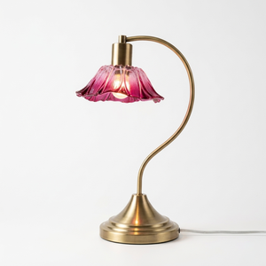 Lámpara de Mesa Moderna de Cristal con Diseño Floral, Alimentación CA, Base E26, Brillo Ajustable, Acabado en Latón, Luz LED Regulable para Sala de Estar y Dormitorio - Product Image 3