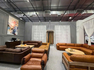 Ensemble de canapés en cuir véritable écologique 3 places avec fauteuil capitonné moderne, pieds en métal, meubles de salon - Product Image 5