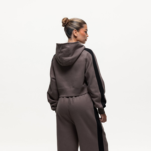Sudadera con Capucha para Mujer, Color Sólido, Mezcla de Algodón y Felpa, Informal, para Otoño, Manga Larga, con Bolsillos - Product Image 2