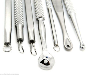7Pcs Face Care Stainless Steel Skin Remover <b>Blackhead</b> Blemish Acne Pimple <b>Extractor</b> Tool Skin Care Cleanser Manufacturers Supply - Product Image 3