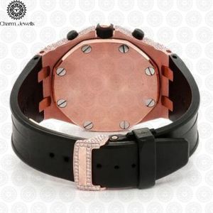 Montre de luxe Charm Jewells en acier inoxydable, cadran 43 mm, mouvement mécanique analogique, chronographe unisexe, boîtier carré, 10 ATM - Product Image 3